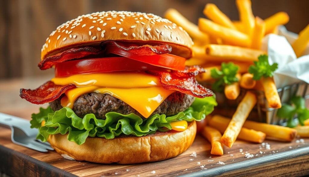 Beef Burger with Fries