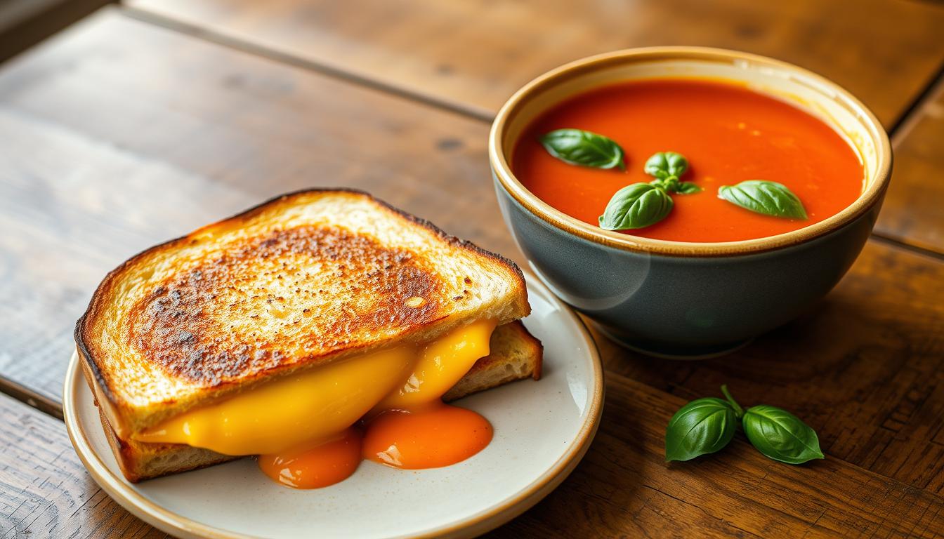 Grilled Cheese Sandwich with Tomato Soup